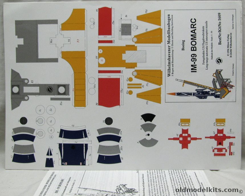 Wilhelmshaven 1/50 IM-99 Bomarc Missile With Launcher, 1609 plastic model kit